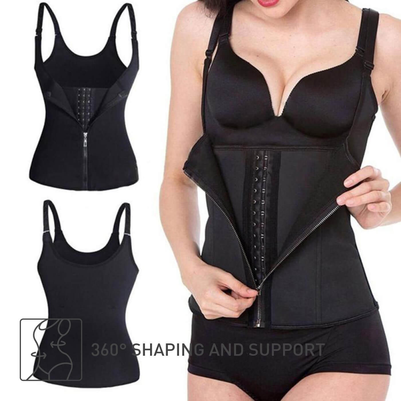 Corset modelator cu fermoar, cu aplicație în 3 straturi tip maieu