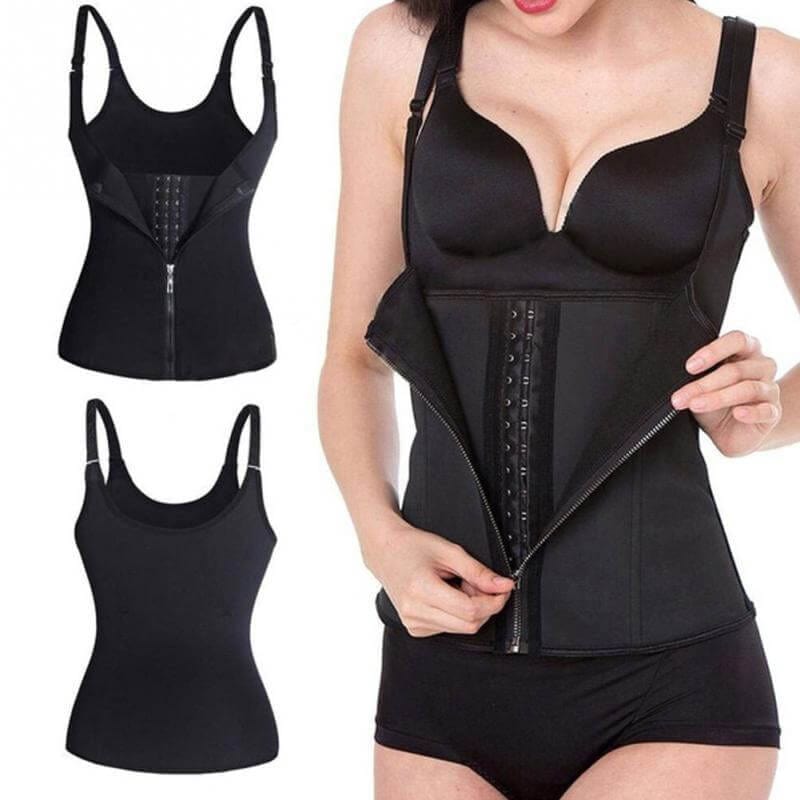 Corset modelator cu fermoar, cu aplicație în 3 straturi tip maieu