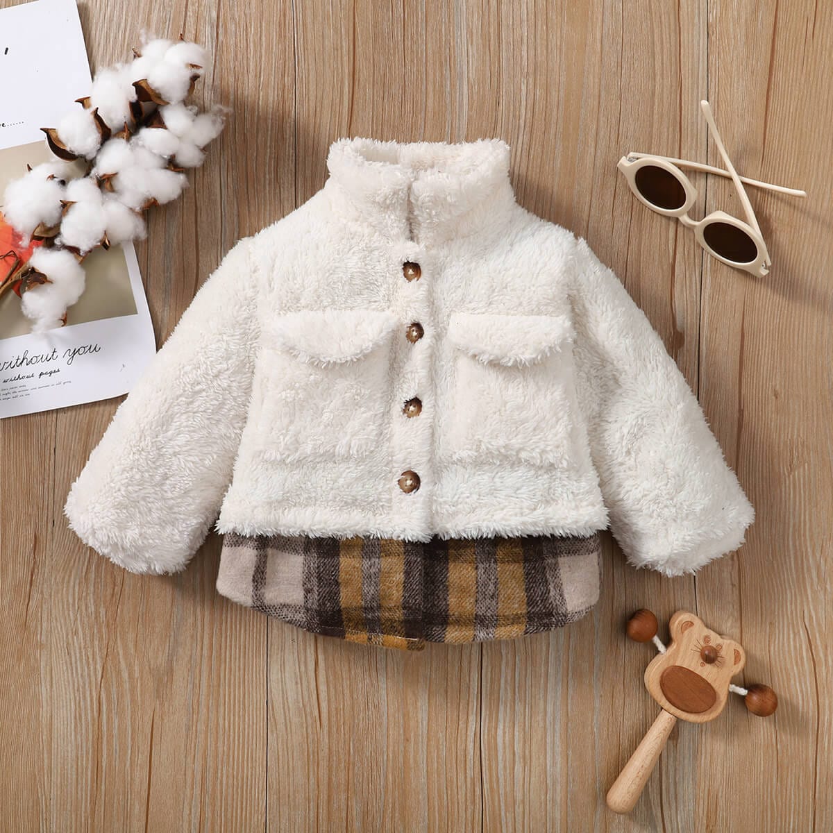 Geaca pentru bebe alba LITTILE-BEAR