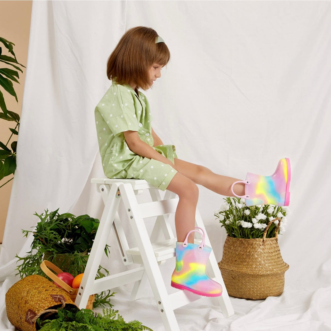 Salopeta cu maneca scurta pentru fetite