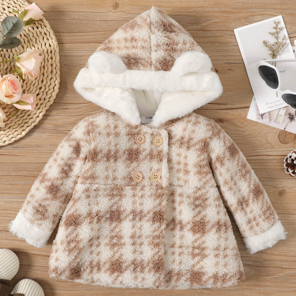 Palton bebe crem pufos