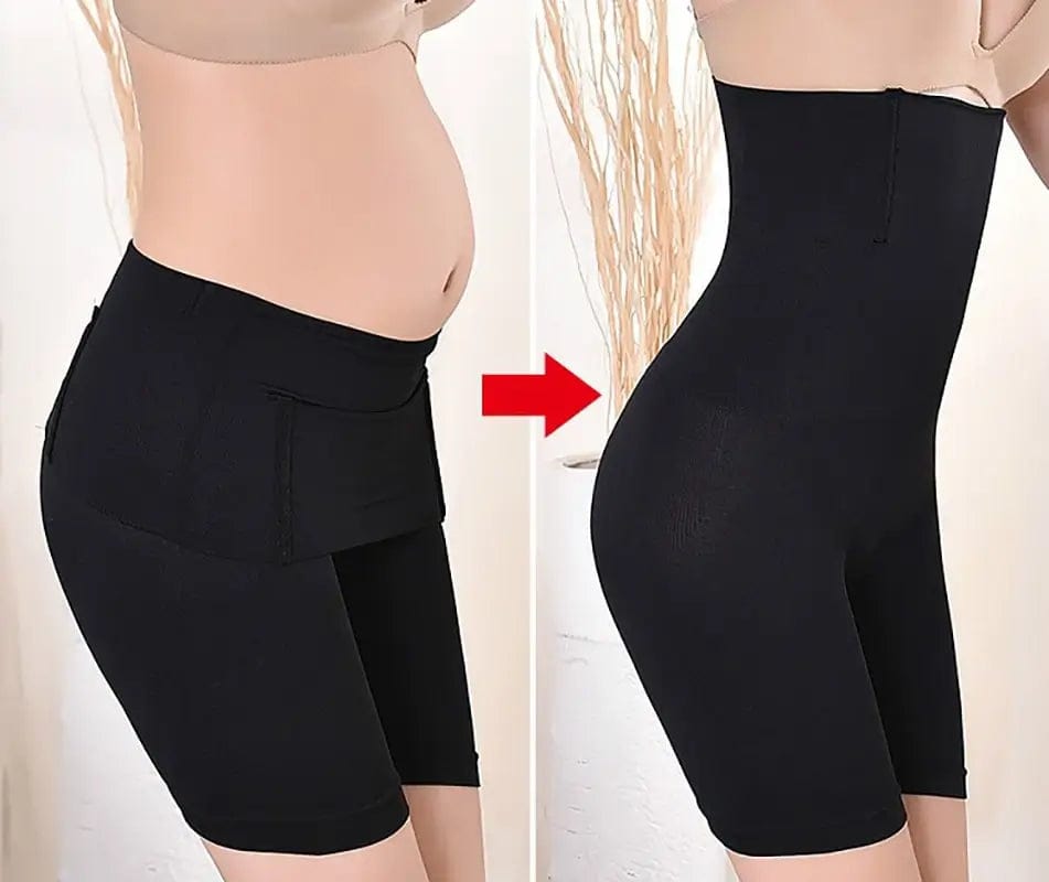 Pantaloni scurti modelatori cu talie inalta pentru controlul burticii si talie subtire