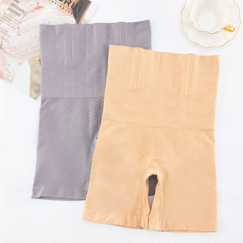 Pantaloni scurti modelatori cu talie inalta pentru controlul burticii si talie subtire