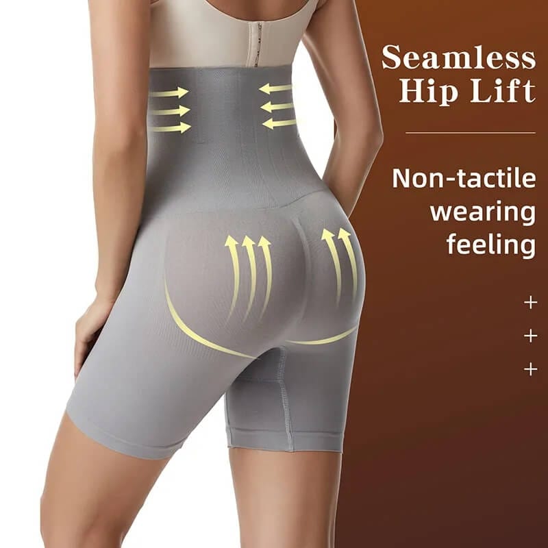 Pantaloni scurti modelatori cu talie inalta pentru controlul burticii si talie subtire