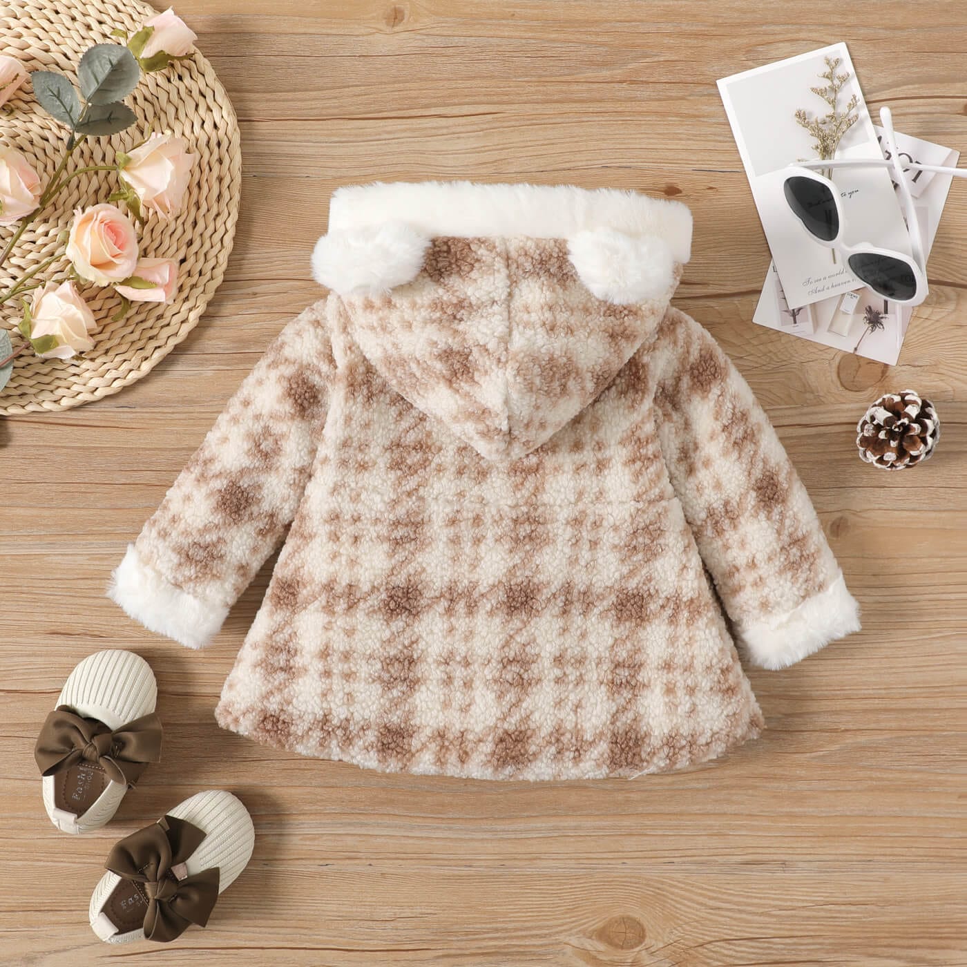 Palton bebe crem pufos