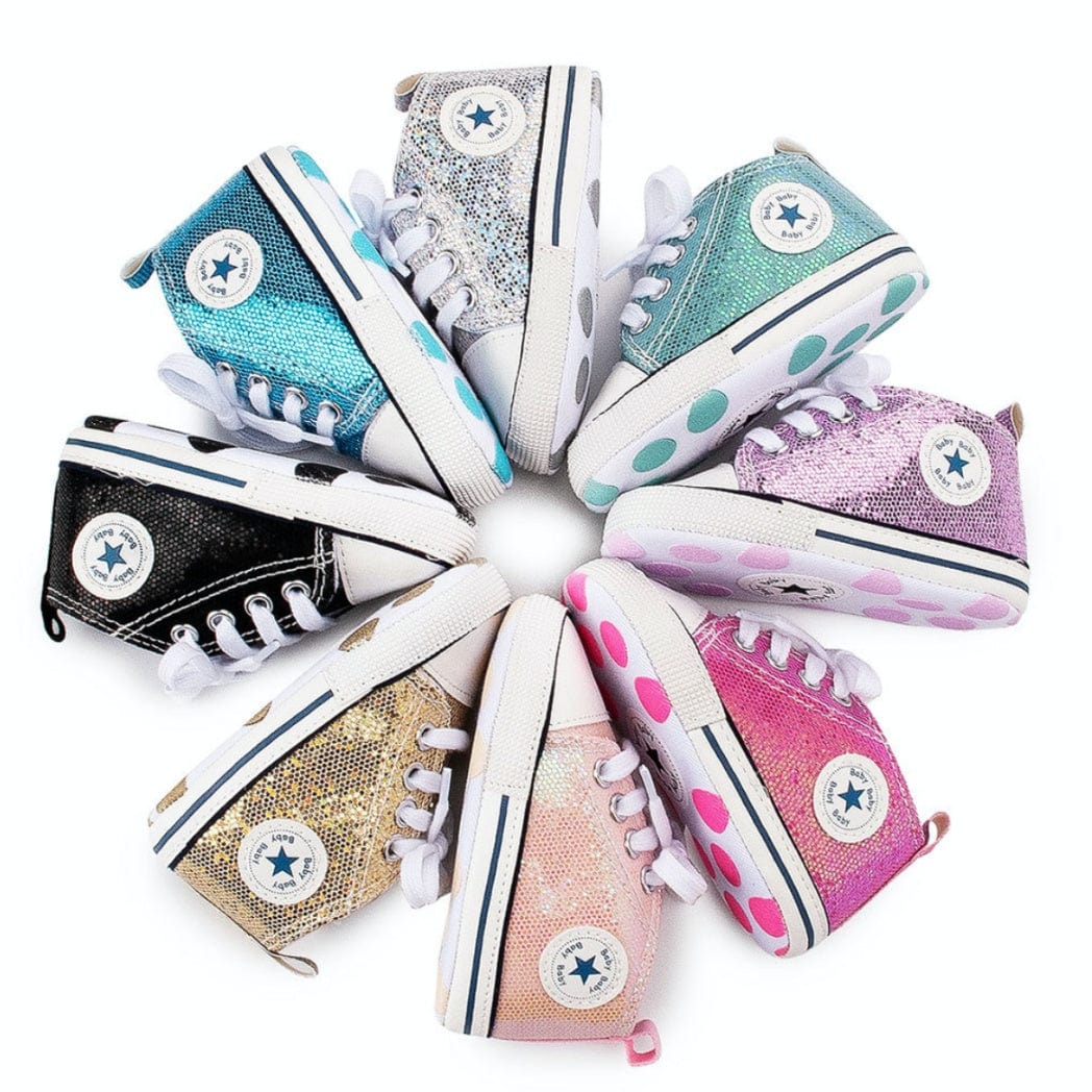 Tenisi pentru bebelusi cu paiete