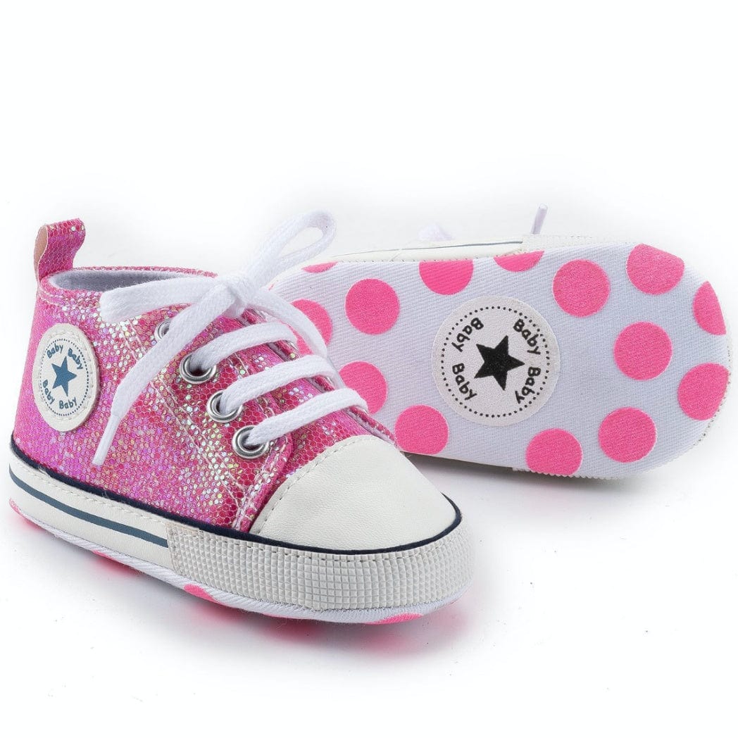 Tenisi pentru bebelusi cu paiete