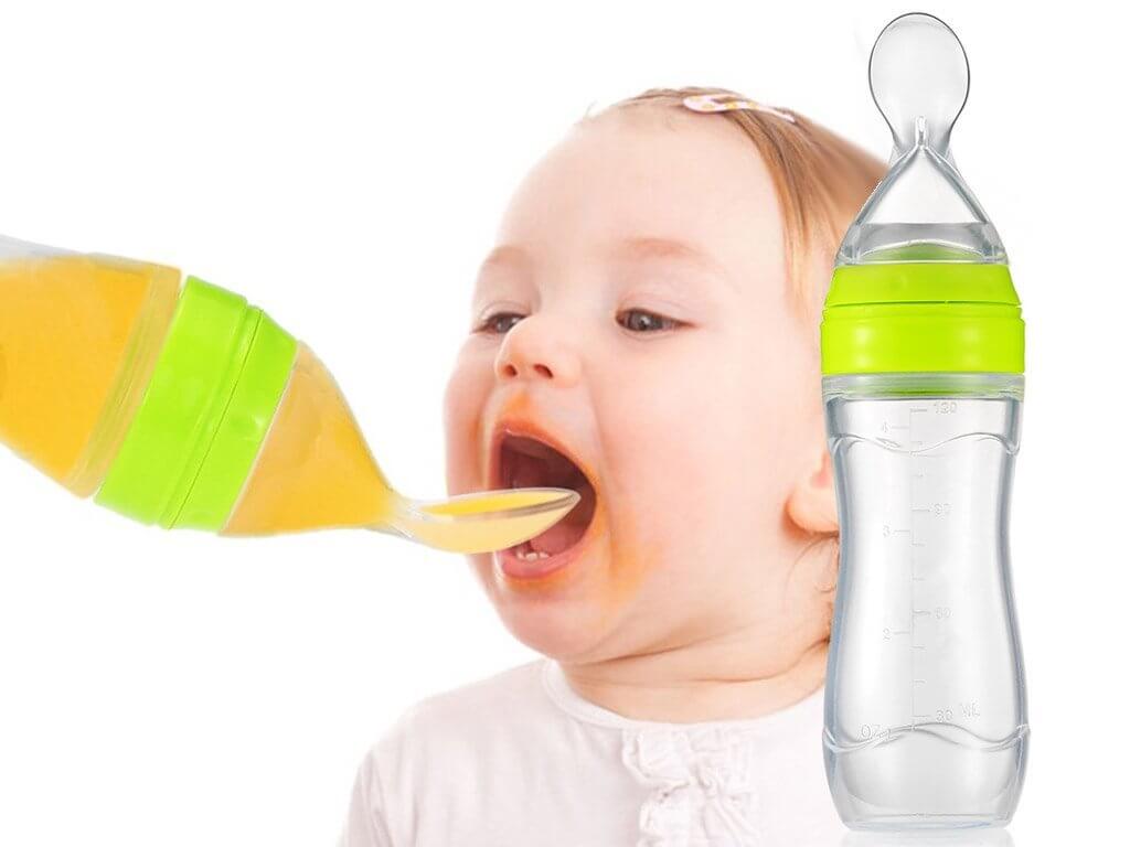 Lingurita cu rezervor pentru bebelusi