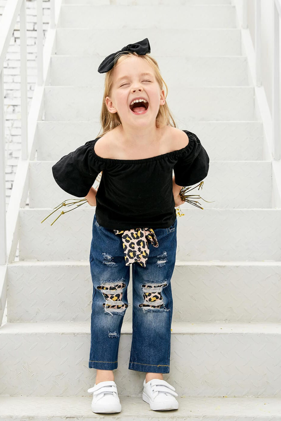 Compleu pentru fete cu imprimeu leopard LEONA