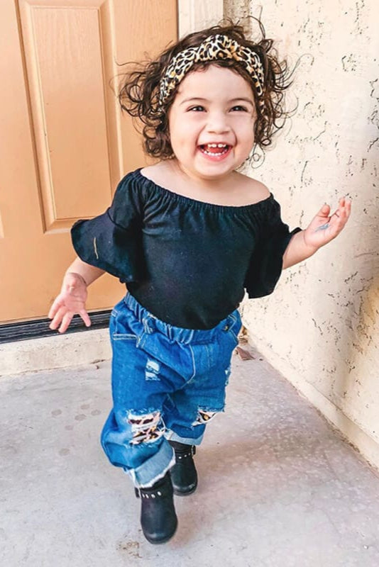 Compleu pentru fete cu imprimeu leopard LEONA